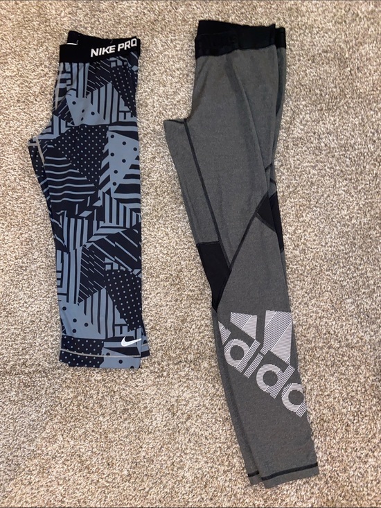 Pants - 🖤 Adidas & Nike Grey Athletic Leggings Bundle Women’s Large Bin N